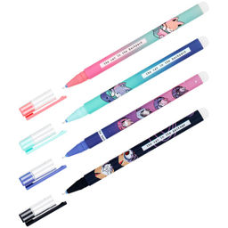 Ручка гелевая MESHU "Catbox" стираемая, 0.5мм синяя (MS_53974) корпус soft-touch, ассорти