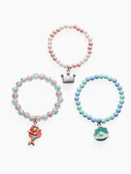 Браслет детский «Выбражулька», 3 шт. сияние, d=6 см русалка, корона, ракушка, цветной