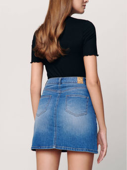 CONTE Джинсовая mini-юбка А-силуэта CON-357 mid blue