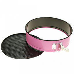 Форма для выпечки 3 штуки: 26х26см h7см; д24,5см h7,5см; 22х21см h7,5см, разъемная, металл, тефлоновое покрытие, цветной корпус-микс (Китай)