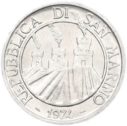 Монета 1 лира 1974 года Сан-Марино