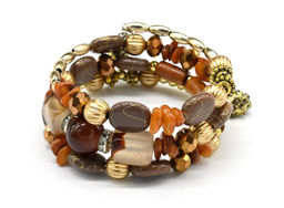 Браслет на пружинке Лето с агатом тонированным цв.зеленый Радуга камня  фото 6