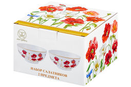 Набор 2 салатников - 15*15*7 см 700 мл Маки NEW BONE CHINA - Elan gallery фото 16