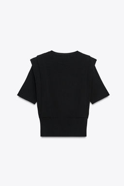 KNIT TOP WITH SHOULDER PADS - Zara фото 14