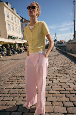 CHAQUETA POLO PUNTO MANGA CORTA / Amarillo - Zara фото 3