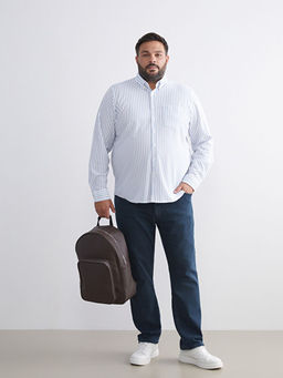 B?y?k Beden Uzun Kollu ?izgili Erkek G?mlek