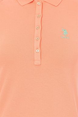 Женское трикотажное платье лососевого цвета - U.s. polo assn фото 5