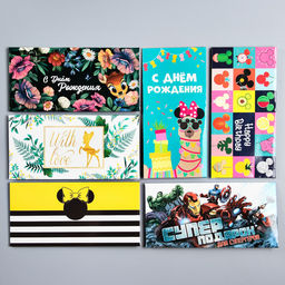 Набор конвертов для денег, 16.5 х 8 см, 6 шт, МИКС, Минни Маус