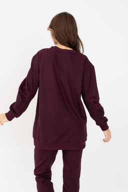 Свитшот женский 407L3-33 т.сливовый - Solo mio фото 4