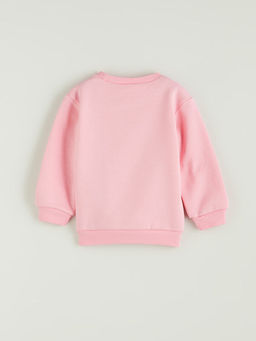 Bisiklet Yaka Bask?l? K?z ?ocuk Sweatshirt
