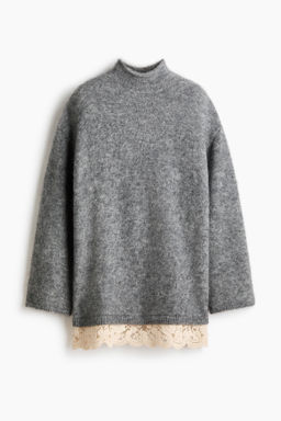 Jersey de mezcla de mohair con ribete de encaje - H&m фото 2
