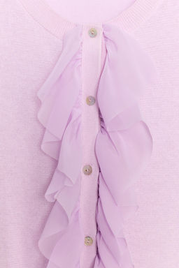 CHAQUETA PUNTO VOLANTES MANGA CORTA / Lila - Zara фото 9
