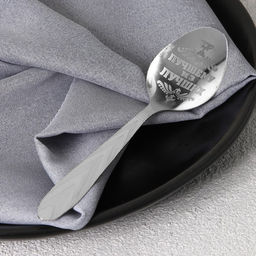 Цена за 2 шт. Ложка чайная с гравировкой Настоящему герою, h=14 см