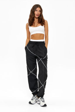 Спортивные женские брюки, черные, bp.155.001