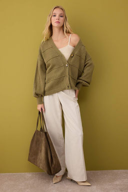 Haki Yumusak Dokulu Genis Kal?p Triko H?rka TWOAW26HI00206