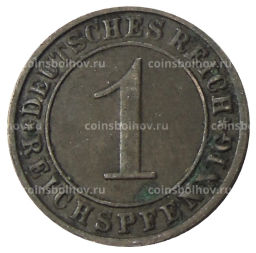Монета 1 рейхспфенниг 1928 года F Германия