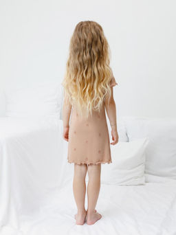 К 1180/нежный бежевый,маленькие мишки сорочка ночная для дев