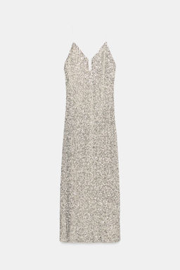 VESTIDO MIDI LENTEJUELAS ZW COLLECTION / Plata - Zara фото 6