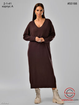 Длинное вязаное тёплое платье - Bruno фото 3