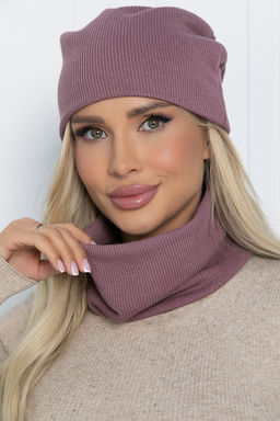 Комплект шапка и снуд (лиловый) ШС28 - Lt collection фото 4