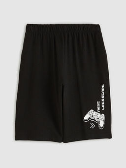 Bask?l? Erkek ?ocuk ?ortlu Pijama Tak?m?