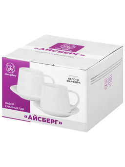 Чайная пара 4 пр. 320 мл 12*9,5*7,5 см Айсберг, фарфор - Elan gallery фото 6