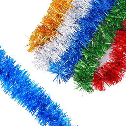 Цена за 10 шт. Мишура Праздничная d-2,5 см, длина 2,0 м микс