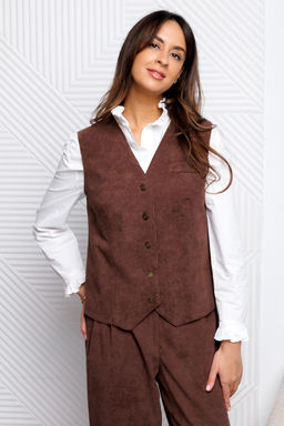 Костюм брючный вельветовый с жилеткой 399MOC