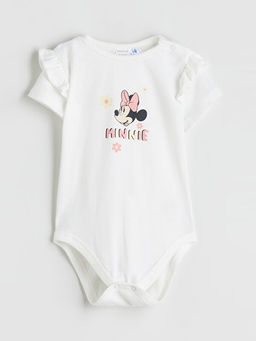 Minnie Mouse Bask?l? K?z Bebek Body Tayt ve Sa? Band? 3l? Tak?m