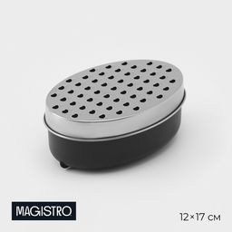 Тёрка с контейнером Magistro Woks, 17×12 см, чёрная