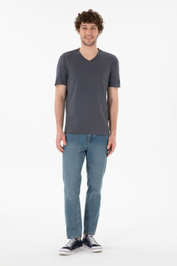 Erkek Regular Fit V Yaka Antrasit Basic Ti__rt Sepette S_rpriz _ndirim - U.s. polo assn фото 5