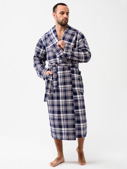 Мужской халат трикотажный чернильный 1566 (5) - Росхалат фото 2