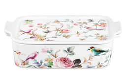 Блюдо д/запекания и сервировки 2,1 л 29,5*18*8,5 см Певчие птички с крышкой, фарфор NEW BONE CHINA - Elan gallery фото 5