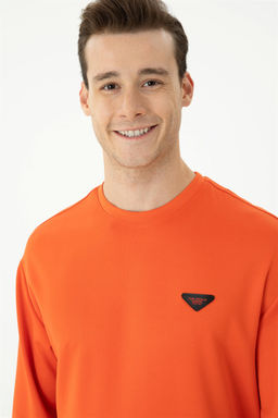 U. S. Polo Assn / Мужской оранжевый комфортный свитшот с круглым вырезом - U.s. polo assn фото 9