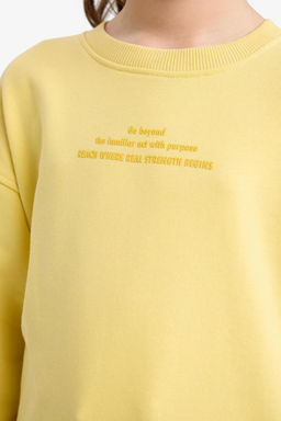 Relax F_t Bask_l_ Sweatsh_rt K_z _ocuk - Defacto фото 3