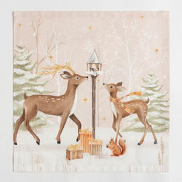 Салфетки сервировочные на стол «Этель» Christmas snowman, 40×40 см - 4 шт., саржа