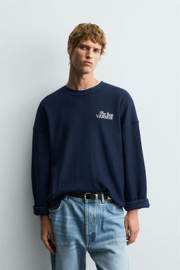 TEXTURED TEXT SWEATSHIRT - Zara фото 2