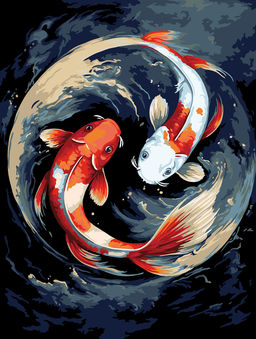 ФРЕЯ PNB/PM-293 Набор для раскрашивания по номерам 40 х 30 см Японские карпы