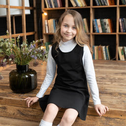 Сарафан детский школьный черный 930 (134, 68)