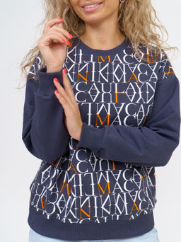 892 Свитшот "Серый/буквы/оранжевый"