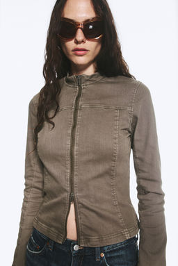 CHAQUETA GENEVIEVE SLIM DE ALGOD?N ESTRUCTURADO CON CREMALLERA - H&m фото 3