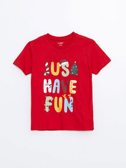 Bisiklet Yaka Bask?l? Erkek Bebek Ti??rt