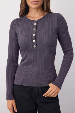 Wardrobe Essentials Antrasit Fitted/Vucuda Oturan Fitilli Triko Kazak | TWOAW26KZ00083 - Trendyolmilla фото 3