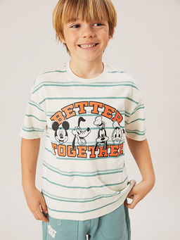 Mickey Mouse Bask?l? Erkek ?ocuk Ti??rt ve E?ofman Alt 2li