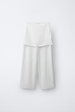 PANTAL?N WIDE LEG PAREO / Blanco