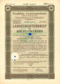 Облигация 500 марок 1940 года Германия