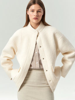 EMKA / Бомбер с накладными карманами из шерсти фото 5