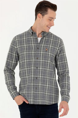 U. S. Polo Assn Мужская серая рубашка с длинным рукавом - U.s. polo assn фото 10