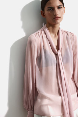 Blusa de gasa con lazada - H&m фото 2