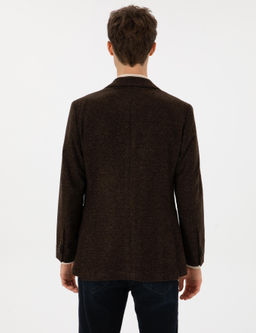 Kahverengi Slim Fit Y_n Kar___ml_ Flanel G_r_n_ml_ Ceket - Cacharel фото 5